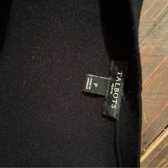 Talbots open black cardigan with white trim size POS belt not included - Picture 2 of 10